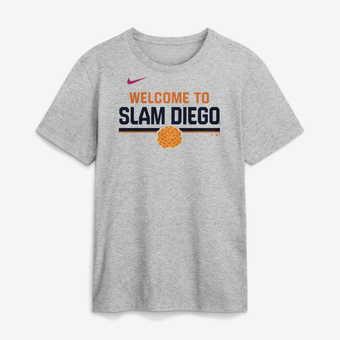 Men's Nike Heather Gray San Diego Padres 2026 City Connect Stacked Team Phrase T-Shirt