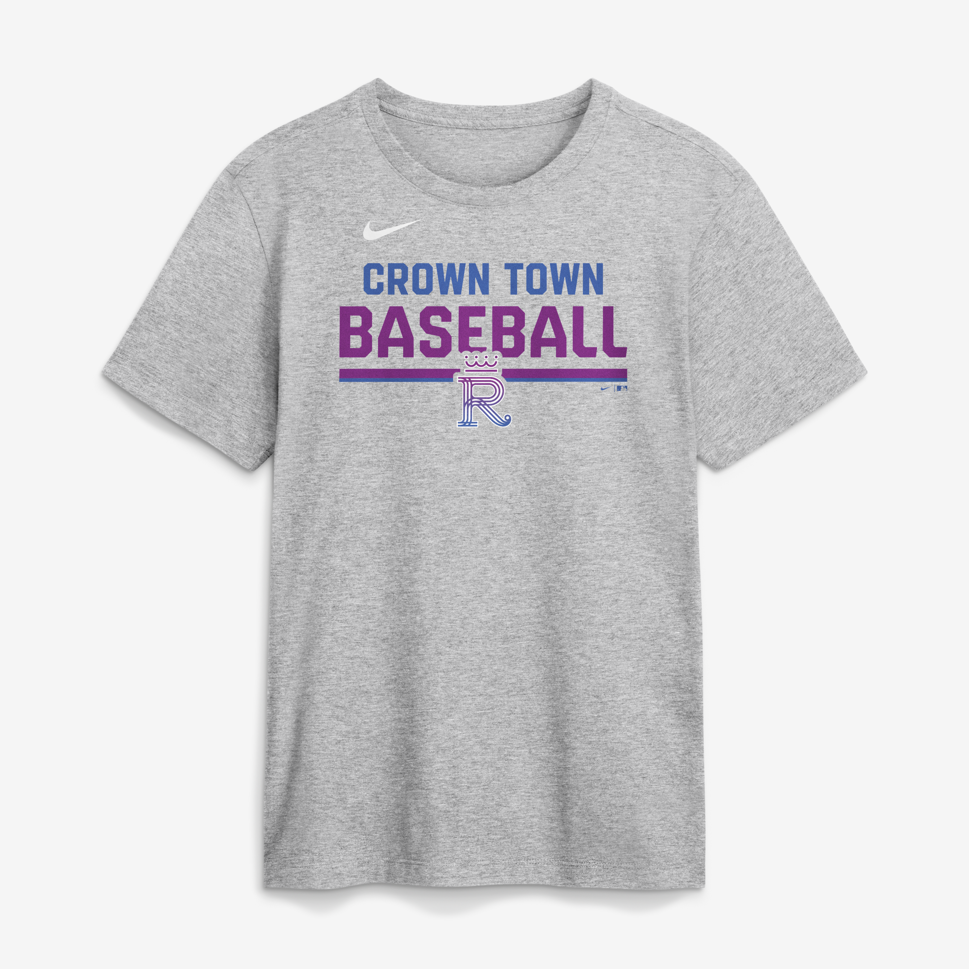 Men’s Nike Heather Gray Kansas City Royals 2026 City Connect Stacked Team Phrase T-Shirt