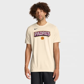 Men's Nike Cream San Diego Padres 2026 City Connect Team Phrase Script Dri-FIT T-Shirt