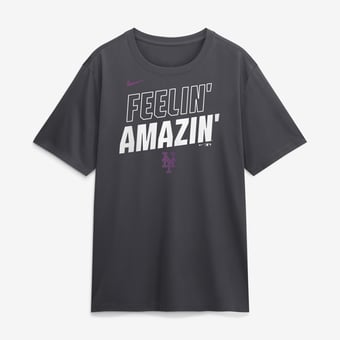Men's Nike Anthracite New York Mets 2026 City Connect Team Phrase Script Dri-FIT T-Shirt