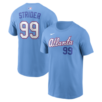 Men's Nike Spencer Strider Light Blue Atlanta Braves 2026 City Connect Name & Number T-Shirt