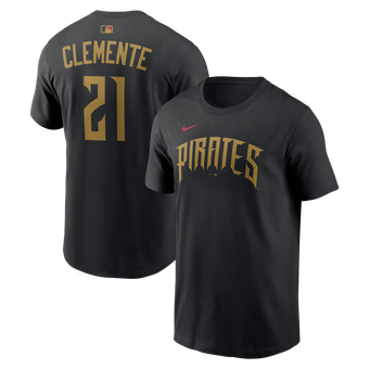 Men's Nike Roberto Clemente Black Pittsburgh Pirates 2026 City Connect Name & Number T-Shirt