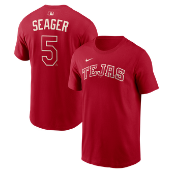 Men's Nike Corey Seager Red Texas Rangers 2026 City Connect Name & Number T-Shirt