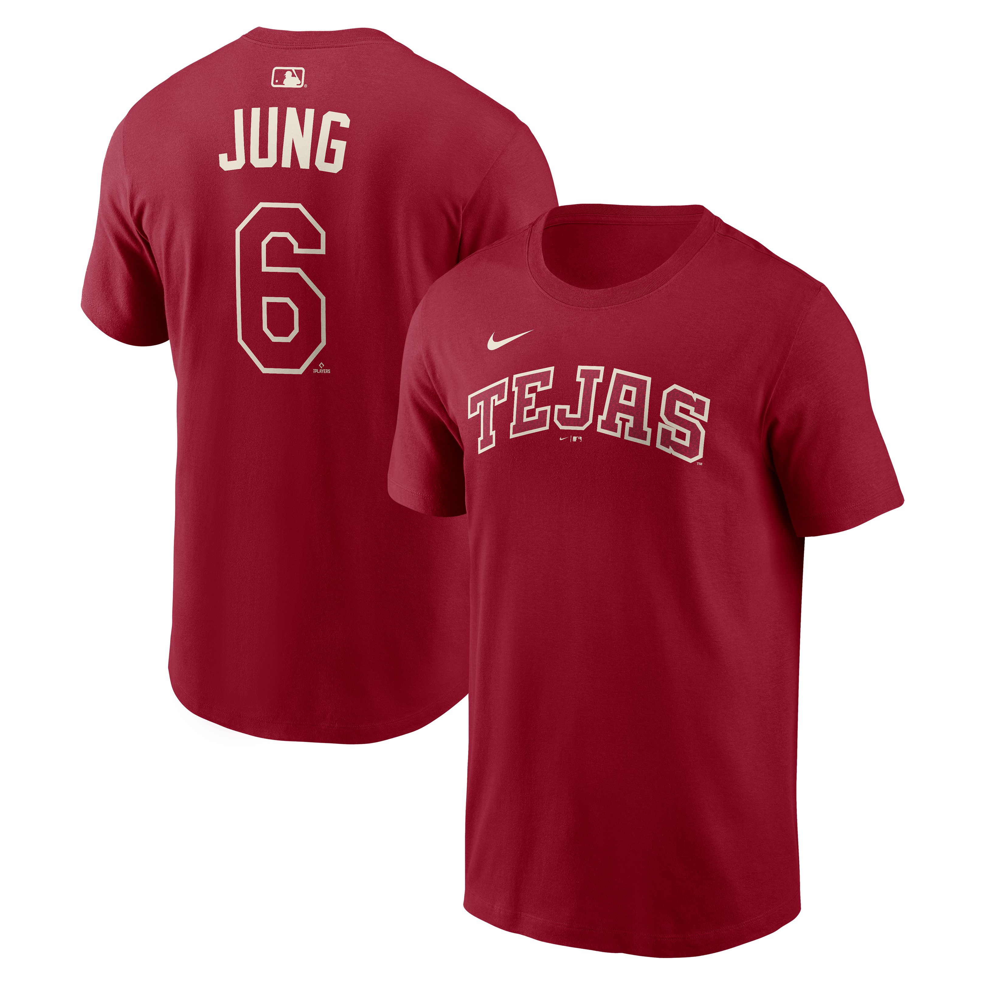 Men's Nike Josh Jung Red Texas Rangers 2026 City Connect Name & Number T-Shirt