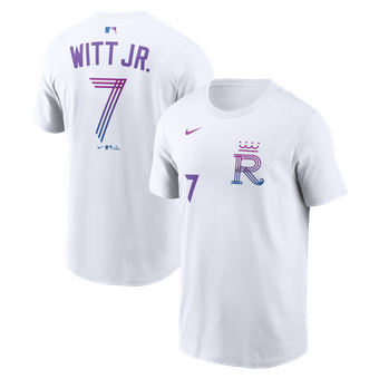 Men's Nike Bobby Witt Jr. White Kansas City Royals 2026 City Connect Name & Number T-Shirt