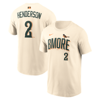 Men's Nike Gunnar Henderson Cream Baltimore Orioles 2026 City Connect Name & Number T-Shirt