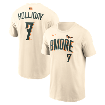 Men's Nike Jackson Holliday Cream Baltimore Orioles 2026 City Connect Name & Number T-Shirt