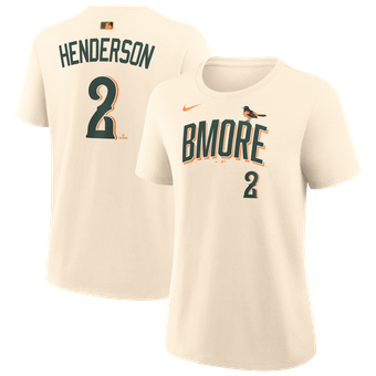 Women's Nike Gunnar Henderson Cream Baltimore Orioles 2026 City Connect Name & Number T-Shirt