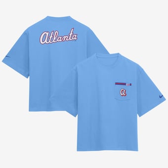 Women's Nike Powder Blue Atlanta Braves 2026 City Connect Pocket Boxy T-Shirt
