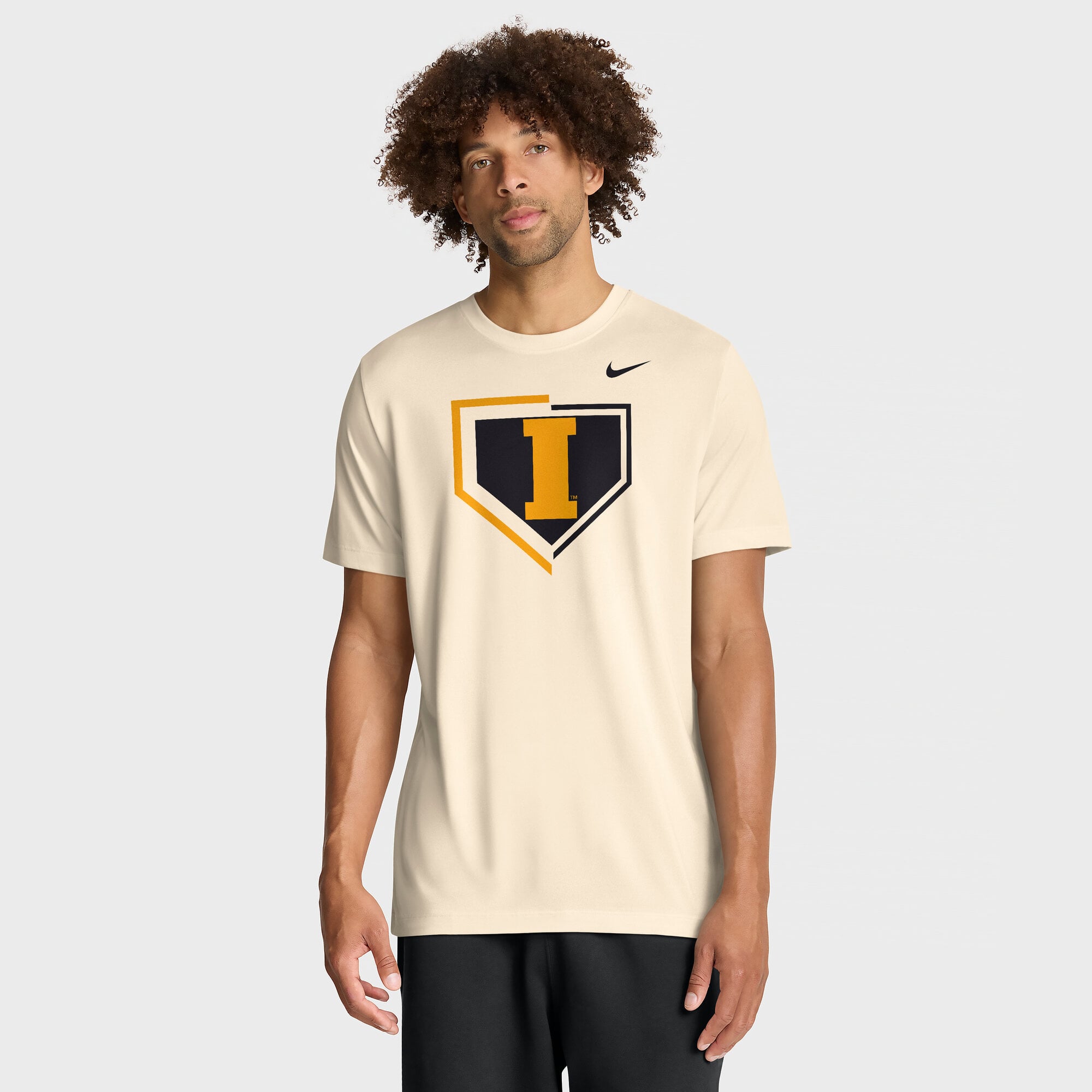 Men's Nike Natural Iowa Hawkeyes Primetime Baseball Icon Legend Dri-FIT T-Shirt