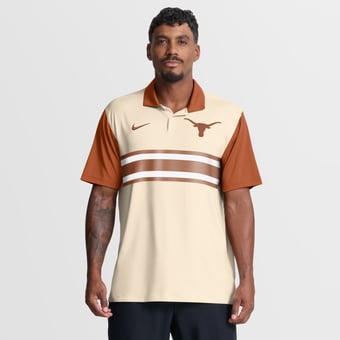 Men's Nike Natural/Texas Orange Texas Longhorns Vapor Primary Logo Dri-FIT Polo