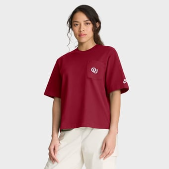 Women's Nike  Crimson Oklahoma Sooners Legacy Pocket Boxy T-Shirt