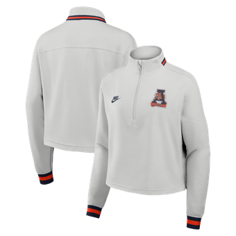 Women's Nike Gray Auburn Tigers Legacy Heritage Dri-FIT Half-Zip Sweatshirt