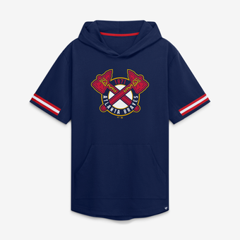 Men's Fanatics Navy Atlanta Braves Optimal Play Hooded T-Shirt
