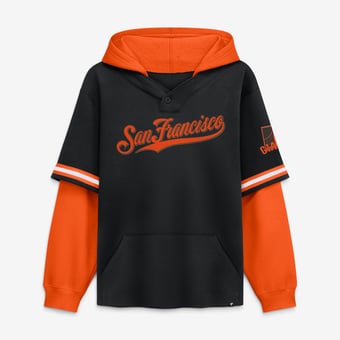 Men's Fanatics Black/Orange San Francisco Giants Oversized Fire Speed? Layered Hoodie