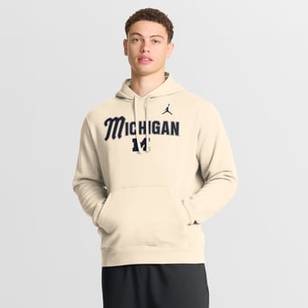Men's Jordan Brand Natural Michigan Wolverines Primetime Club Hoodie