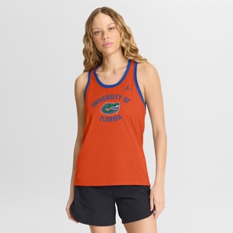 Women's Jordan Brand Orange Florida Gators Uni Name Tri-Blend Dri-FIT Racerback Tank Top