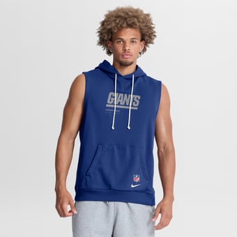 Men's Nike Royal New York Giants Sideline Standard Issue Dri-FIT Sleeveless Hoodie
