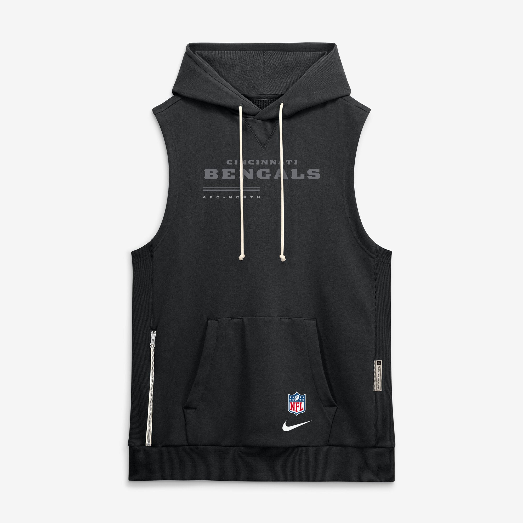 Men's Nike Black Cincinnati Bengals Sideline Standard Issue Dri-FIT Sleeveless Hoodie