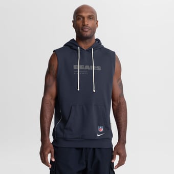 Men's Nike Navy Chicago Bears Sideline Standard Issue Dri-FIT Sleeveless Hoodie