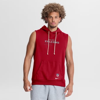 Men's Nike Red Atlanta Falcons Sideline Standard Issue Dri-FIT Sleeveless Hoodie