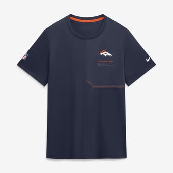 Men's Nike  Navy Denver Broncos Sideline UV Dri-FIT Coaches Shirt