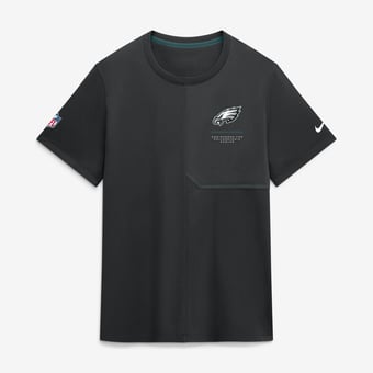 Men's Nike  Black Philadelphia Eagles Sideline UV Dri-FIT Coaches Shirt