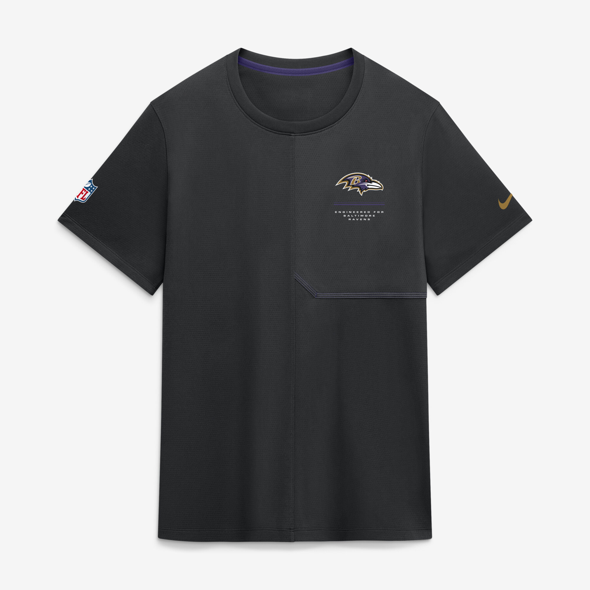 Men's Nike Black Baltimore Ravens Sideline UV Dri-FIT Coaches Shirt