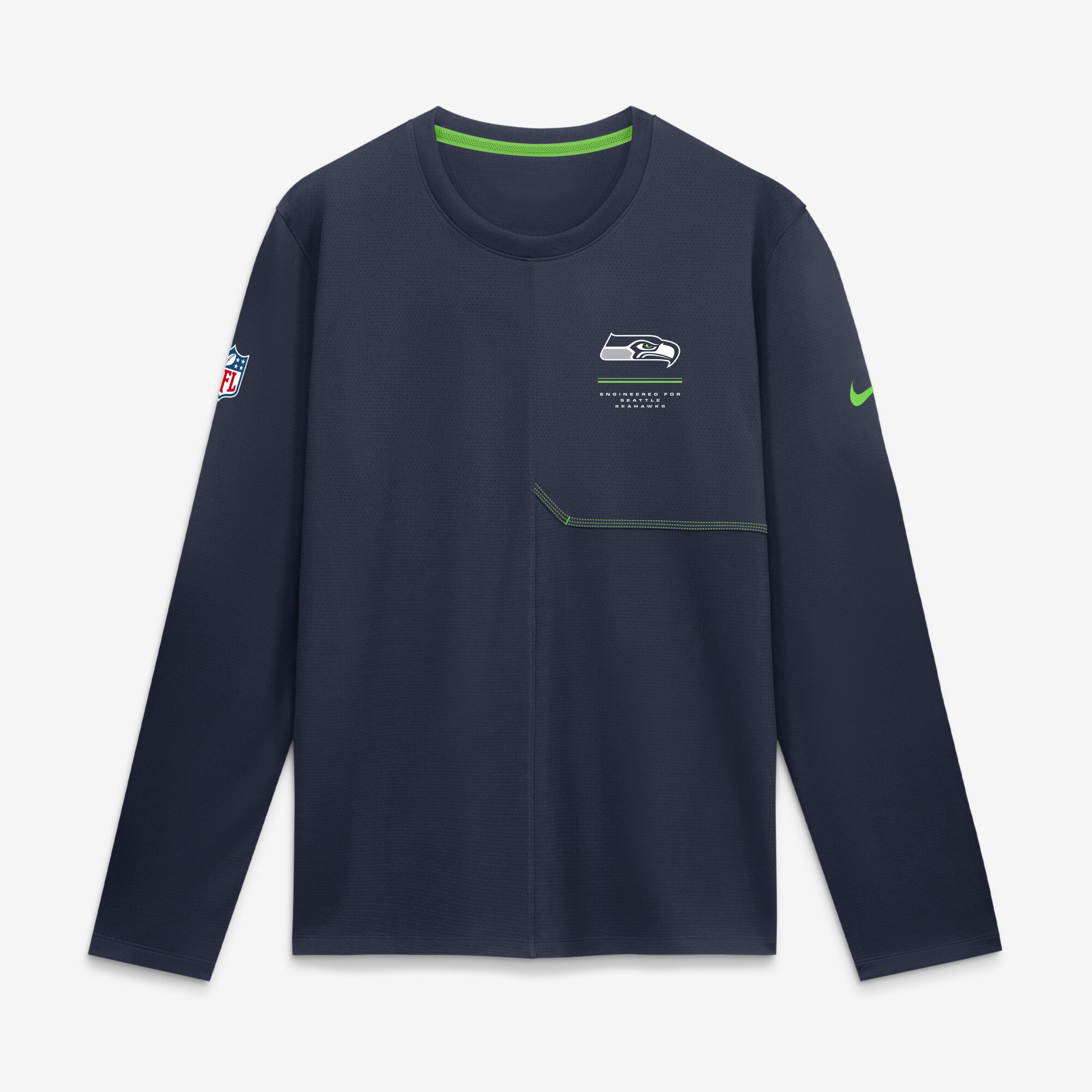 Men's Nike  College Navy Seattle Seahawks Sideline Coaches UV Dri-FIT Long Sleeve Shirt