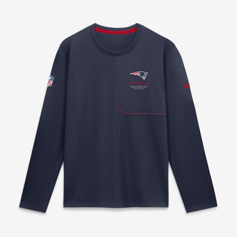 Men's Nike  Navy New England Patriots Sideline Coaches UV Dri-FIT Long Sleeve Shirt