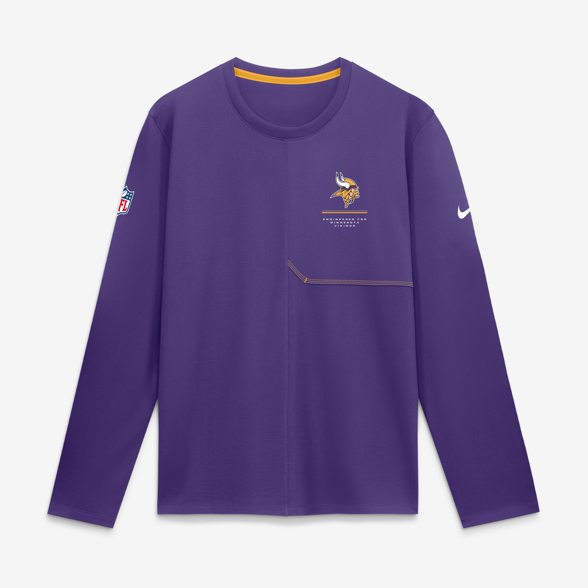 Men’s Nike Purple Minnesota Vikings Sideline Coaches UV Dri-FIT Long Sleeve Shirt