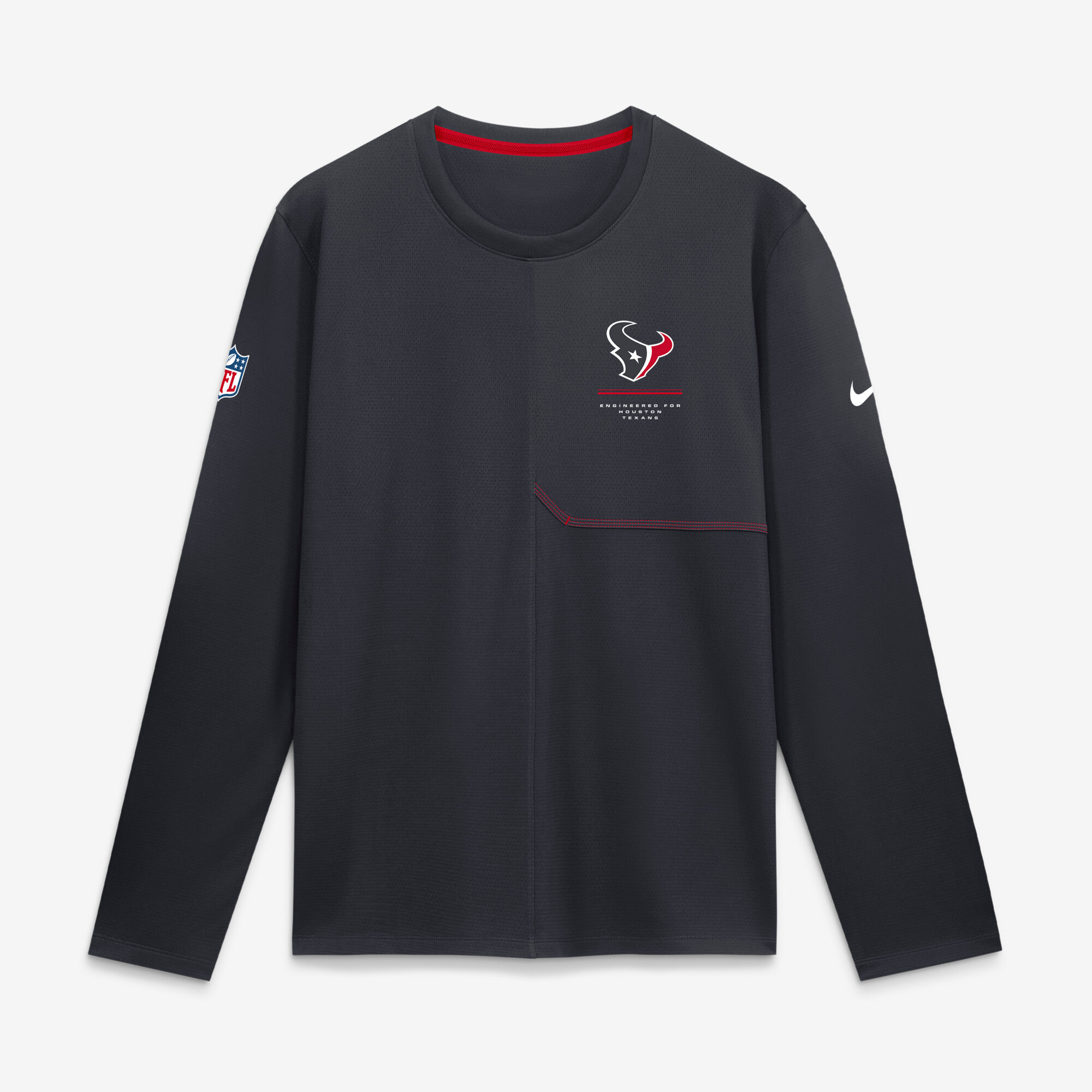 Men's Nike Navy Houston Texans Sideline Coaches UV Dri-FIT Long Sleeve Shirt