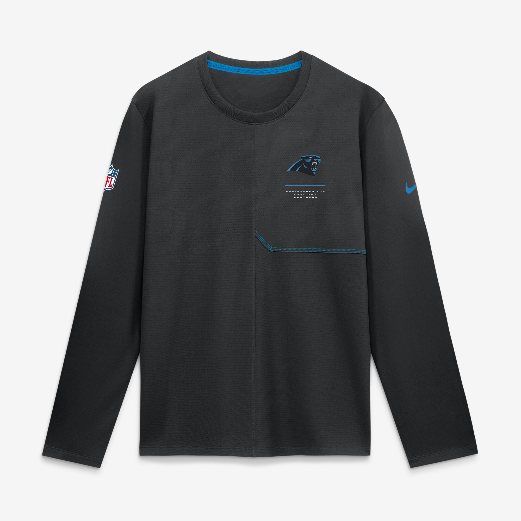 Men's Nike  Black Carolina Panthers Sideline Coaches UV Dri-FIT Long Sleeve Shirt