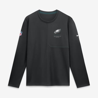 Men's Nike  Black Philadelphia Eagles Sideline Coaches UV Dri-FIT Long Sleeve Shirt