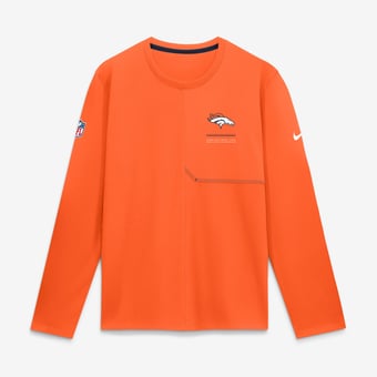 Men's Nike  Orange Denver Broncos Sideline Coaches UV Dri-FIT Long Sleeve Shirt