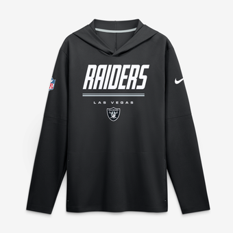 Men's Nike Black Las Vegas Raiders Sideline Game On Lightweight Long Sleeve Hooded Dri-FIT Top