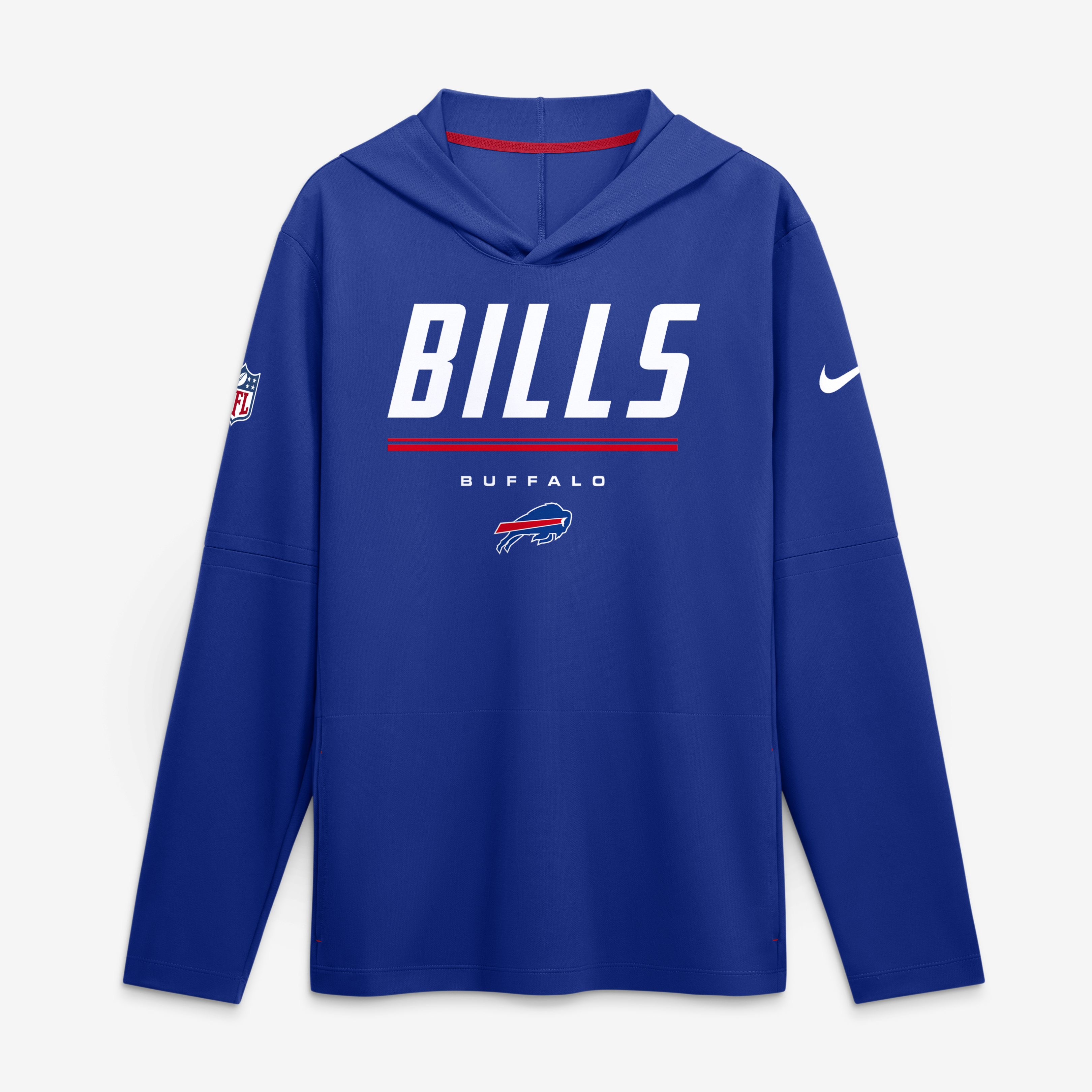 Men's Nike Royal Buffalo Bills Sideline Game On Lightweight Long Sleeve Hooded Dri-FIT Top