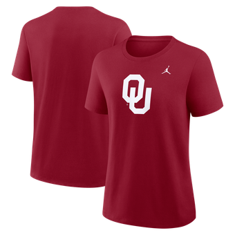Women's Jordan Brand Crimson Oklahoma Sooners Primary Logo T-Shirt