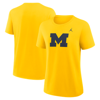 Women's Jordan Brand Maize Michigan Wolverines Primary Logo T-Shirt