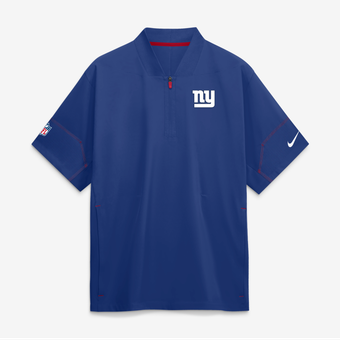 Men's Nike Royal New York Giants Sideline Short Sleeve Quarter-Zip Coaches Jacket