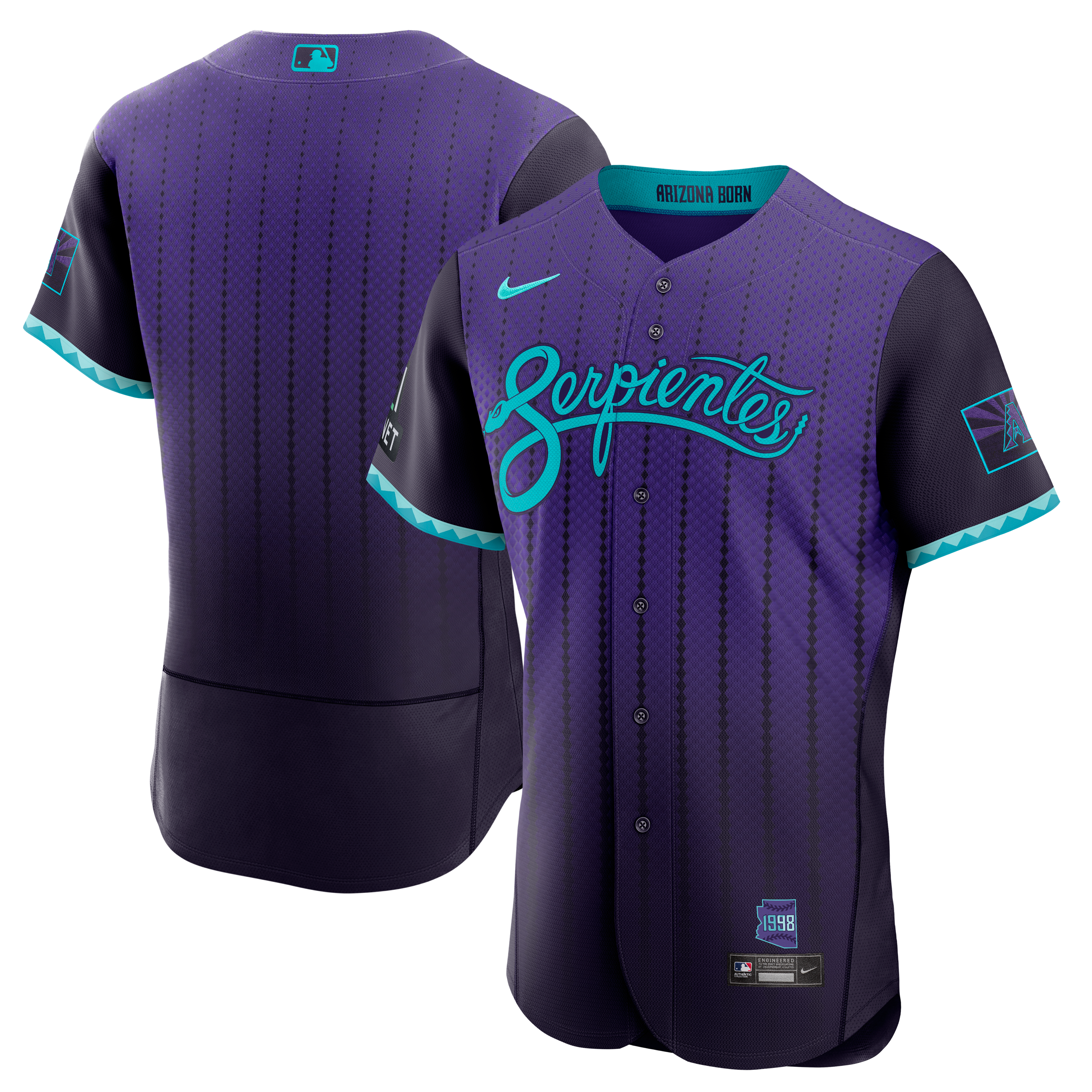 Men's Nike Purple Arizona Diamondbacks City Connect Authentic Sponsor Patch Jersey