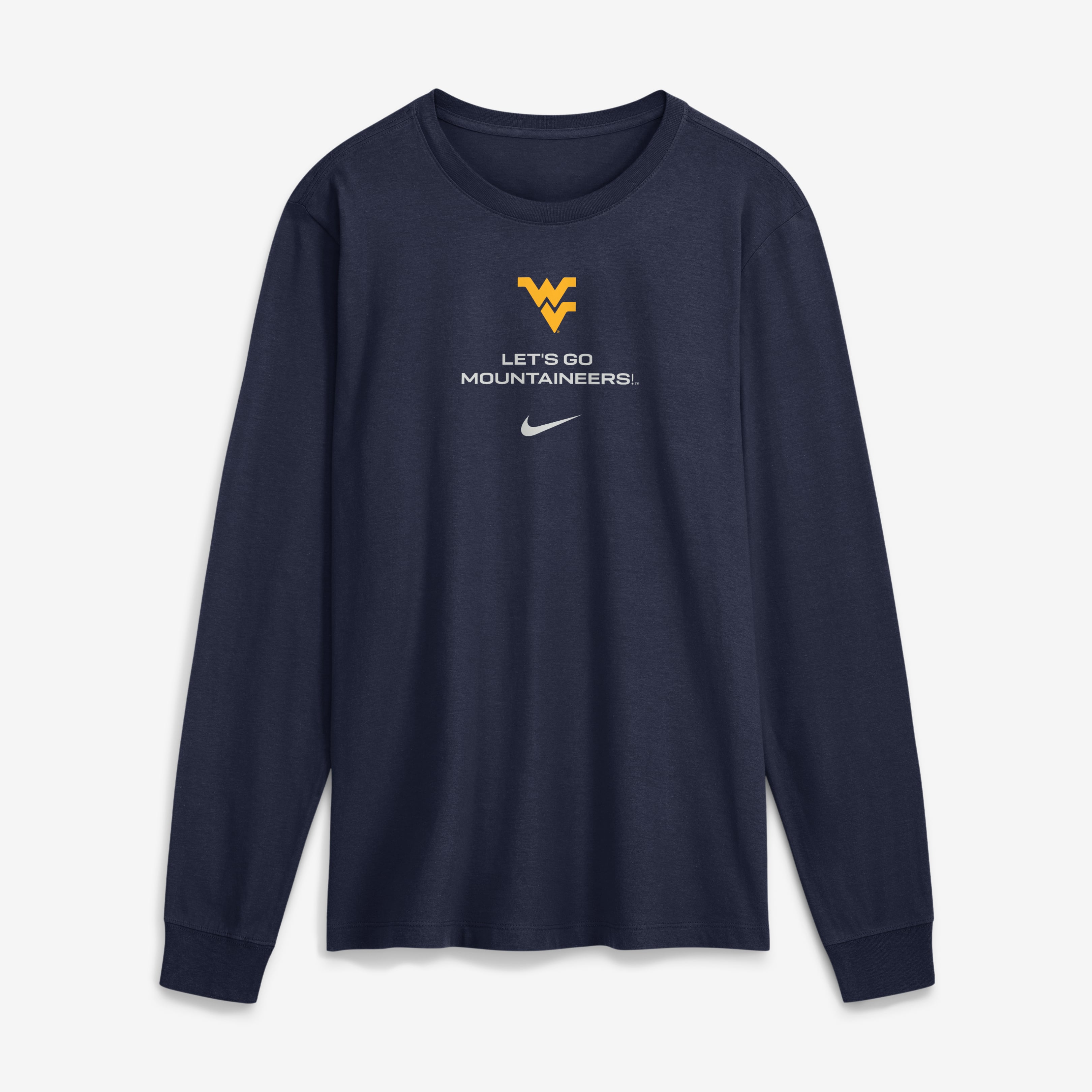 Men's Nike Navy West Virginia Mountaineers 2026 Sideline Dri-FIT Long Sleeve T-Shirt