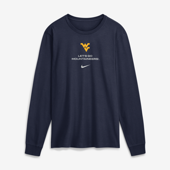 Men's Nike Navy West Virginia Mountaineers 2026 Sideline Dri-FIT Long Sleeve T-Shirt