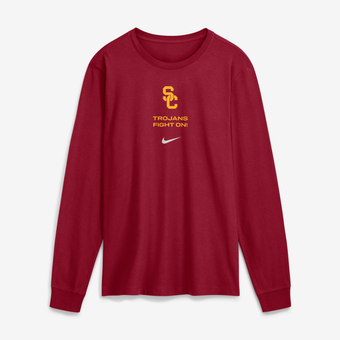 Men's Nike Cardinal USC Trojans 2026 Sideline Dri-FIT Long Sleeve T-Shirt