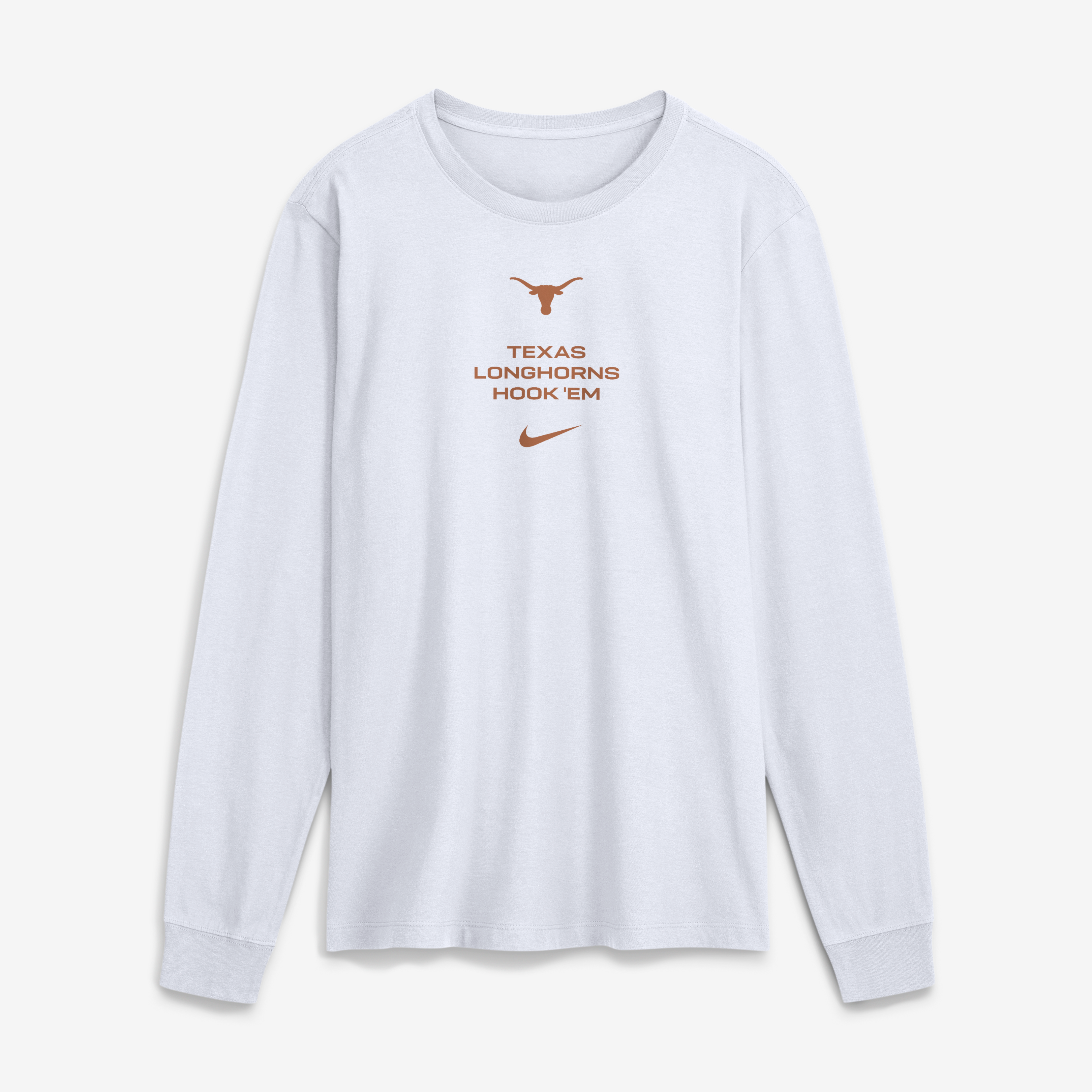 Men's Nike White Texas Longhorns 2026 Sideline Dri-FIT Long Sleeve T-Shirt