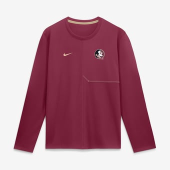 Men's Nike Garnet Florida State Seminoles 2026 Sideline Coaches UV Dri-FIT Long Sleeve Shirt