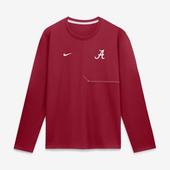 Men's Nike Crimson Alabama Crimson Tide 2026 Sideline Coaches UV Dri-FIT Long Sleeve Shirt