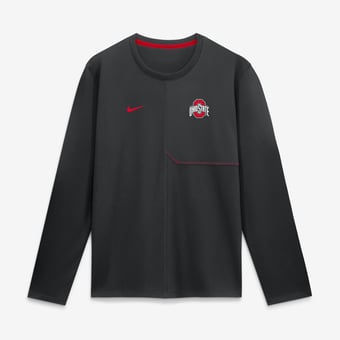 Men's Nike Black Ohio State Buckeyes 2026 Sideline Coaches UV Dri-FIT Long Sleeve Shirt