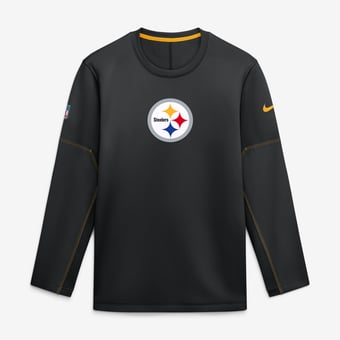 Men's Nike Black Pittsburgh Steelers Sideline Coaches Team Present Midweight Therma-FIT Sweatshirt