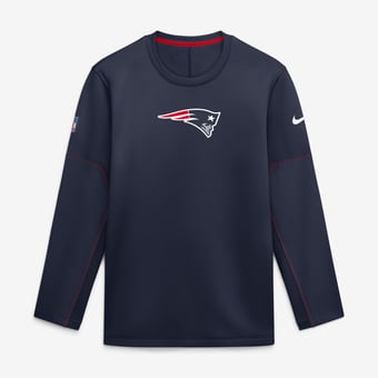 Men's Nike Navy New England Patriots Sideline Coaches Team Present Midweight Therma-FIT Sweatshirt